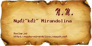 Nyókó Mirandolina névjegykártya